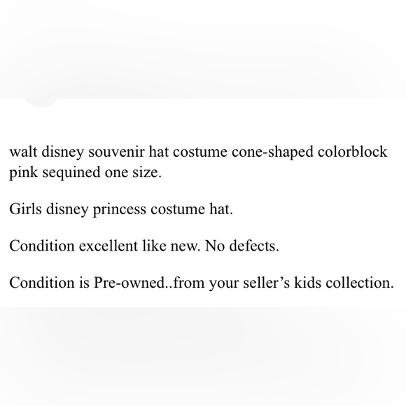 Walt Disney Souvenir Hat Costume Cone-Shaped Colorblock Pink Sequined One Size🌺 - Picture 4 of 4